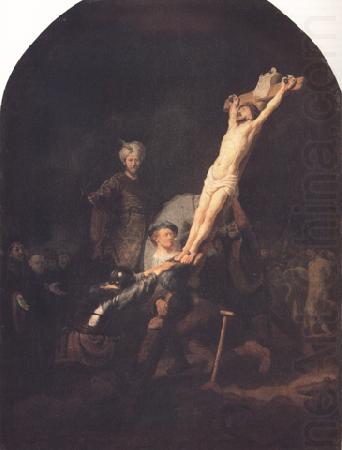 REMBRANDT Harmenszoon van Rijn The Raising of the Cross (mk33) oil painting picture